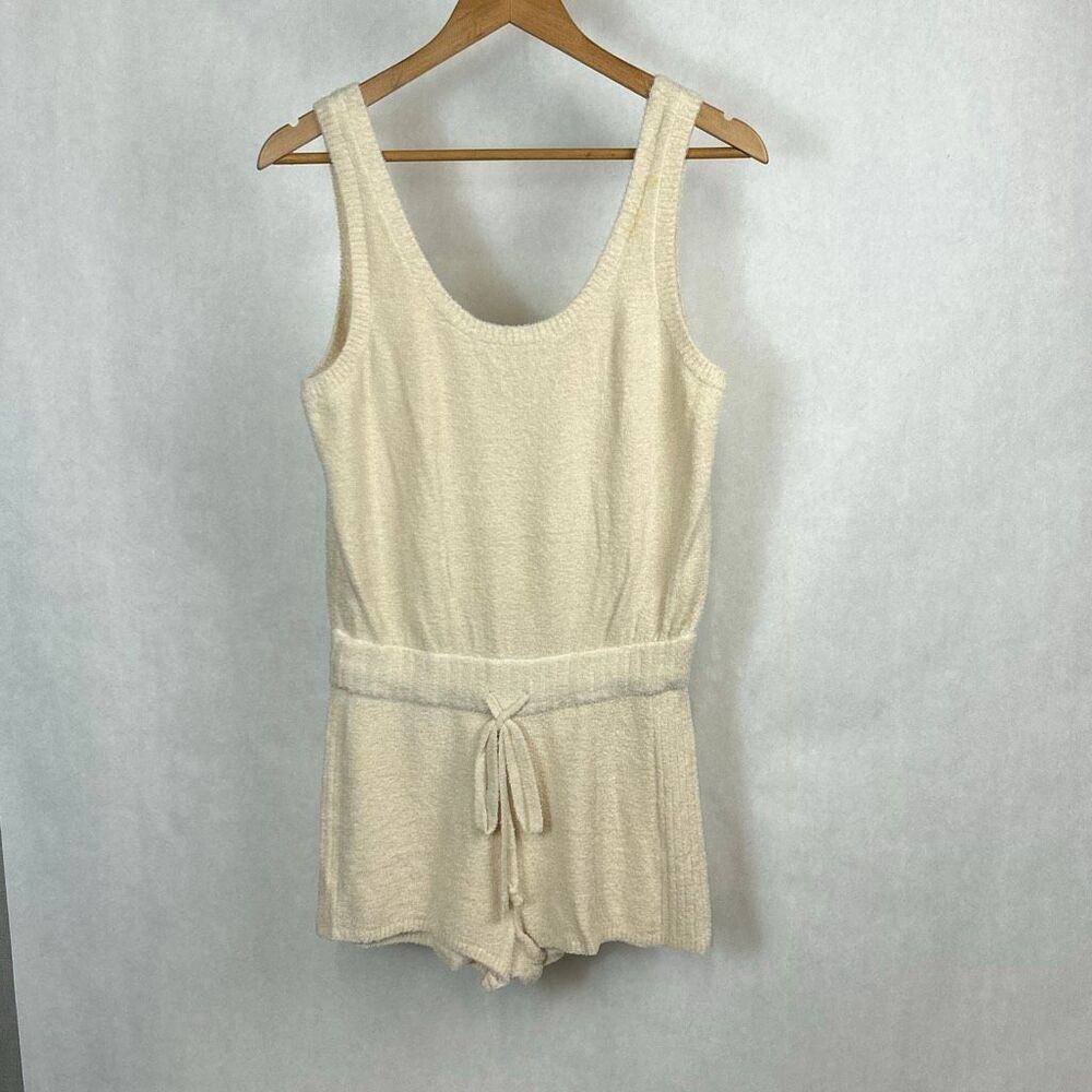 Spiritual Gangster Serenity Romper Sz Medium Cream Ivory Beige Sleeveless Jumpsu